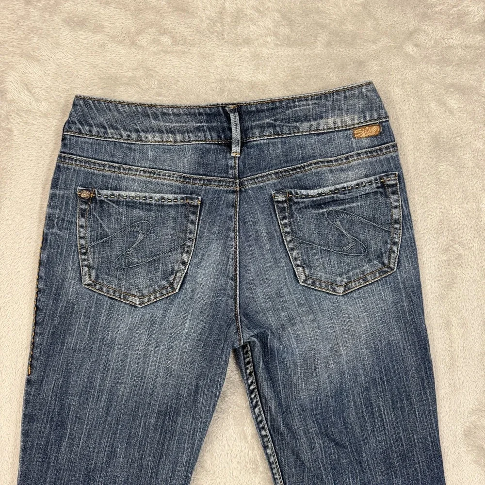 Silver Jeans Womens W29 L30 Blue‎ Bootcut Stretch Western Julia Faded Whiskered